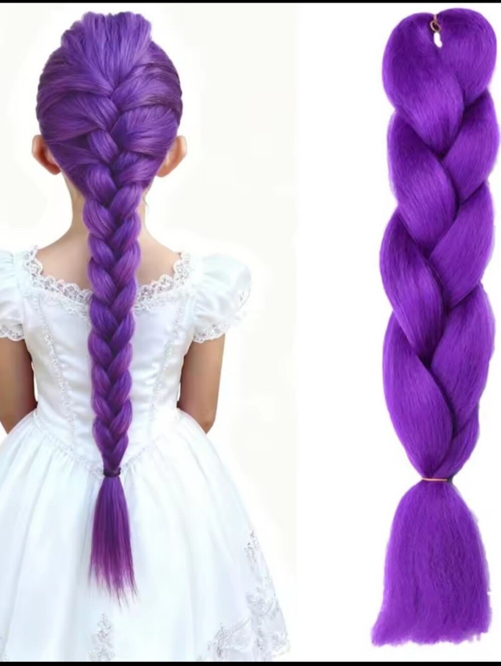 Vibrant Purple Synthetic Braiding K-Pop Rumi Hair Extention - Women,Teens,Girls